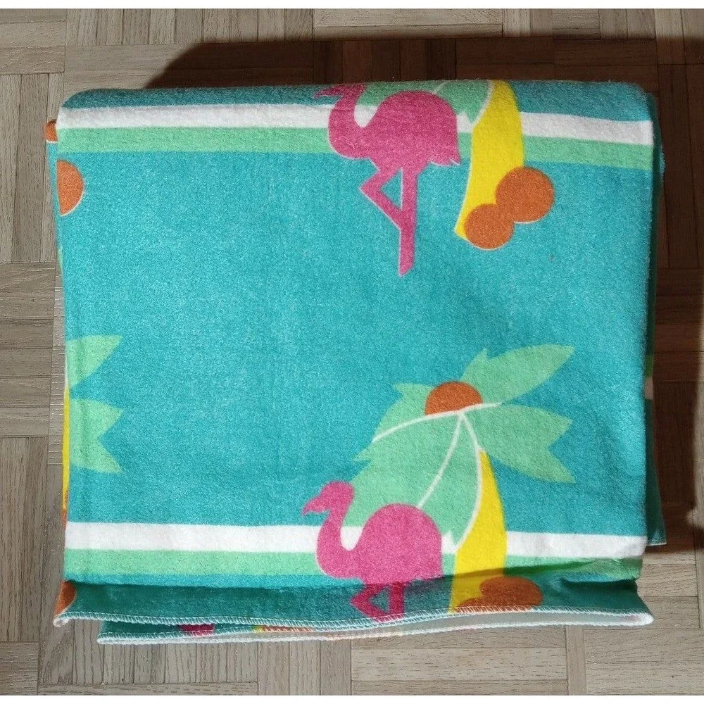 Vintage Flamingo Beach Theme Key West Florida 60x90 Throw Blanket